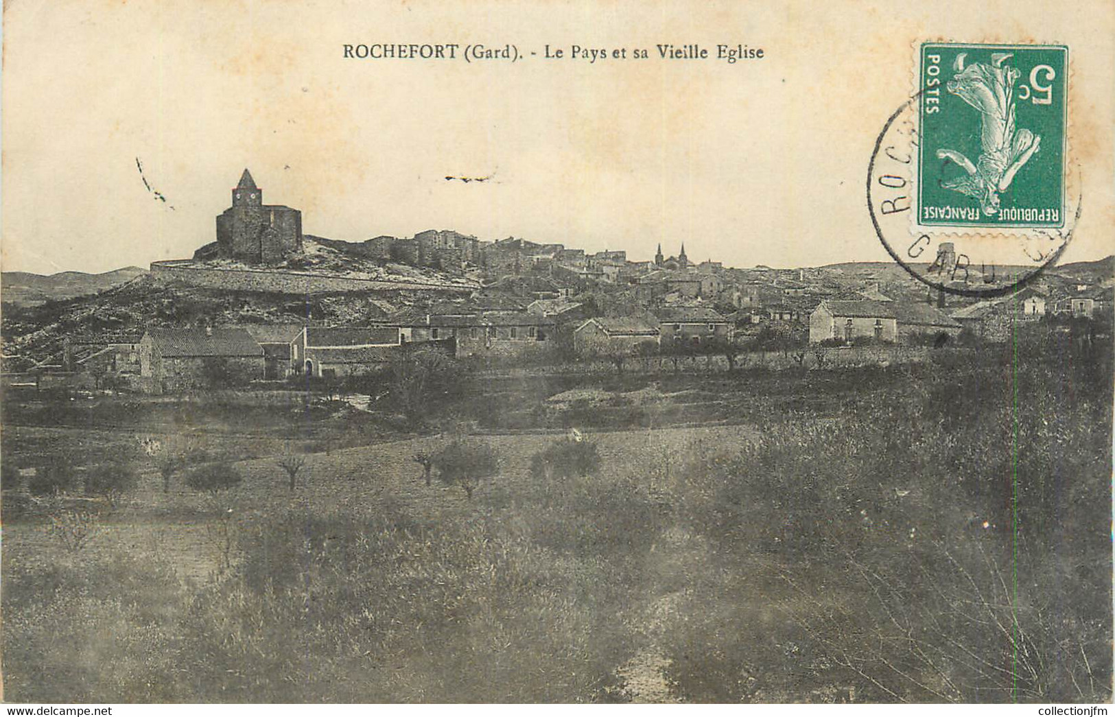 CPA FRANCE 30 "Rochefort , Le Pays Et Sa Vieille église". - Rochefort-du-Gard