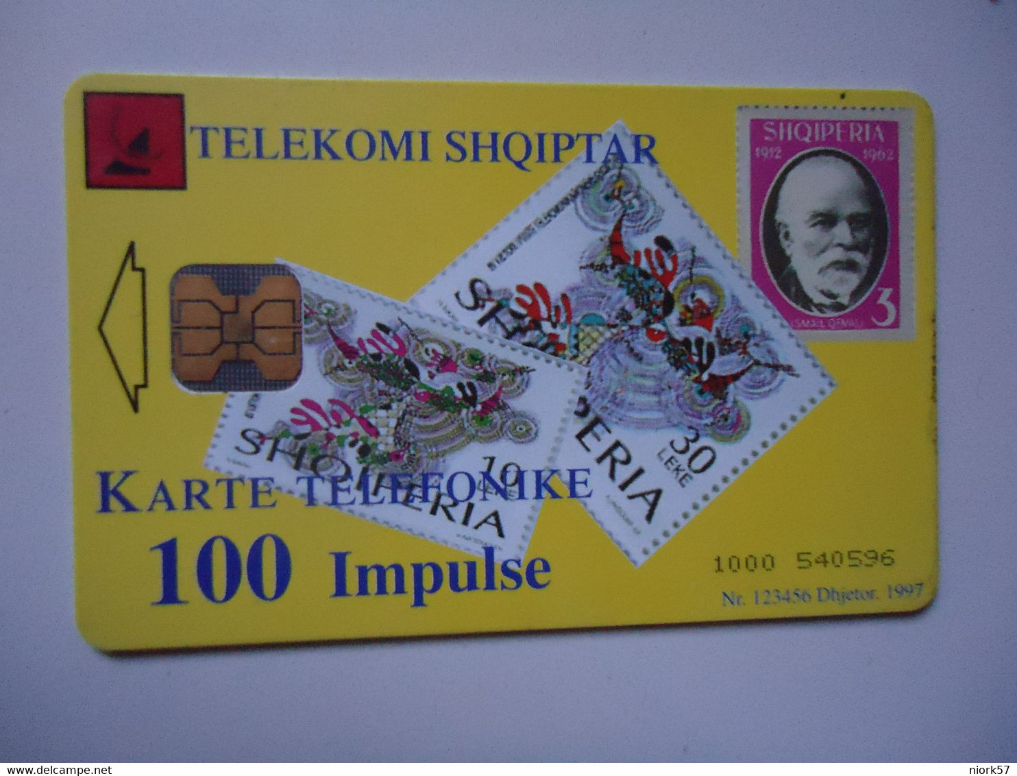 ALBANIA   USED   PHONECARDS  THLEPHONES STAMPS - Albania