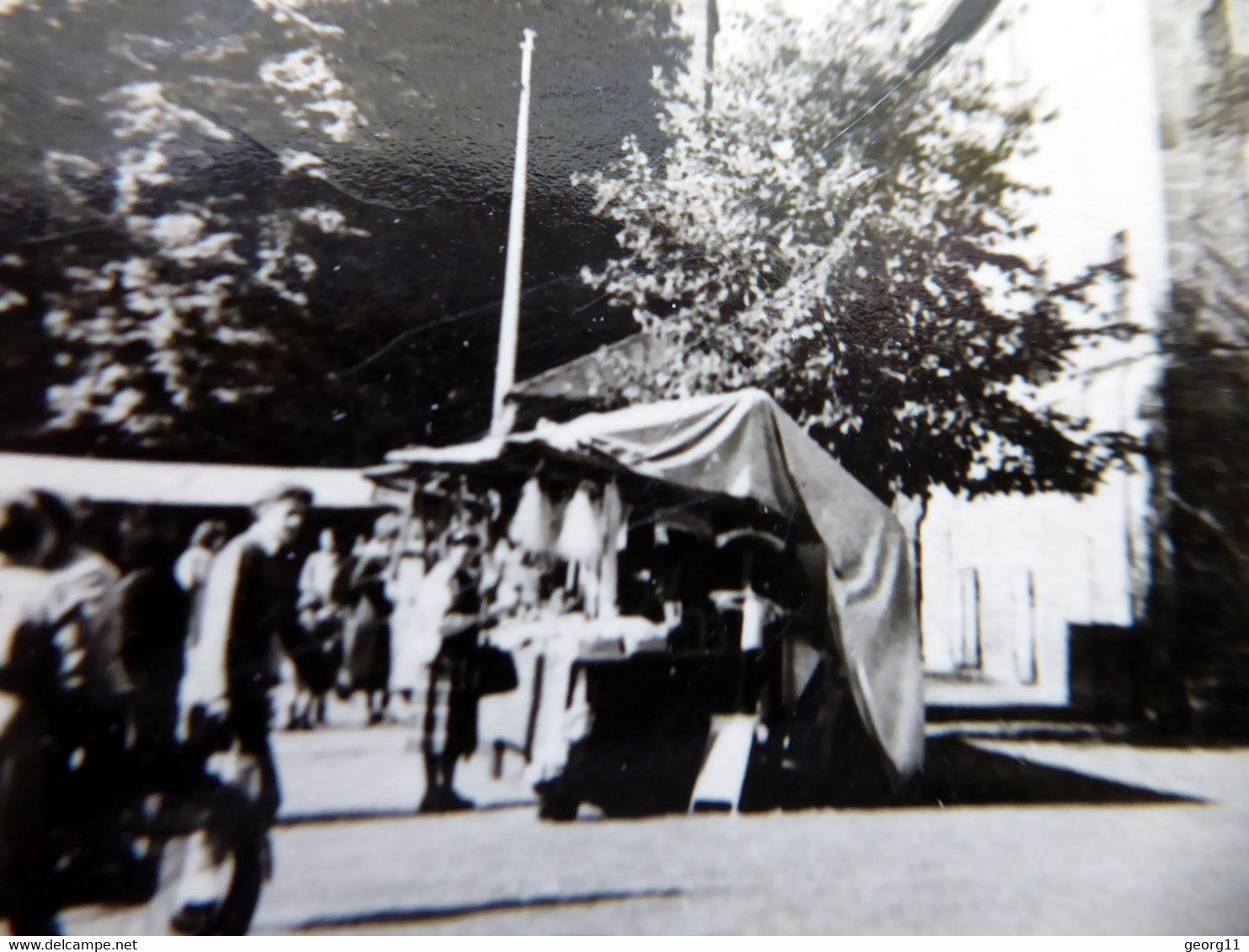 Sömmerda - Oberschule - Marktstände - Auto - Kirche - Echt Foto - Kleinformat DDR 1960 - Thüringen - Sömmerda