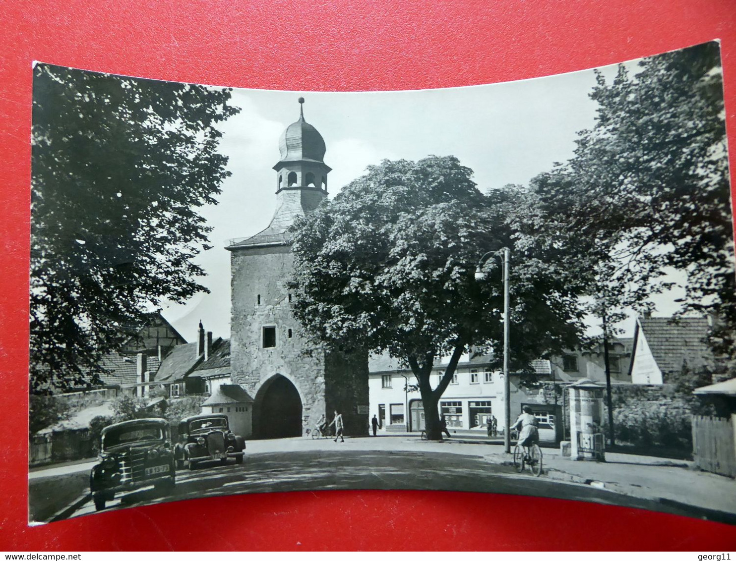 Sömmerda - Erfurter Tor - Stadtmauer - Alte Autos - Echt Foto - Kleinformat DDR 1964 - Thüringen - Sömmerda