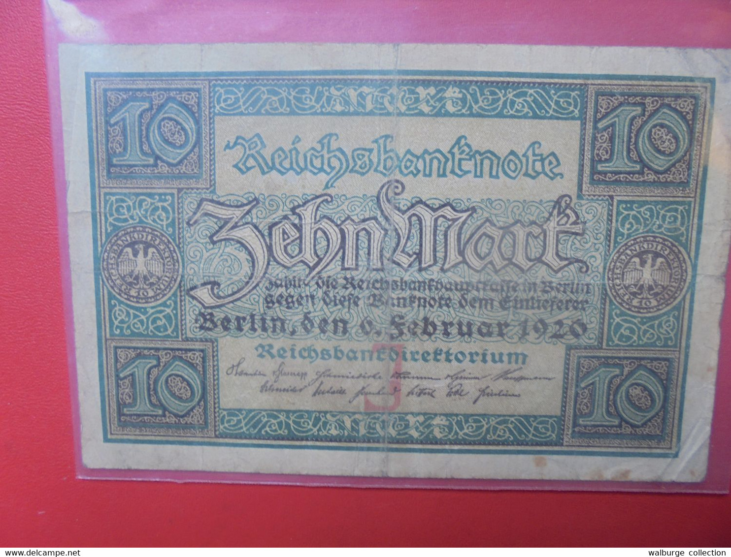 Reichsbanknote 10 Mark 1920 Circuler - 10 Mark