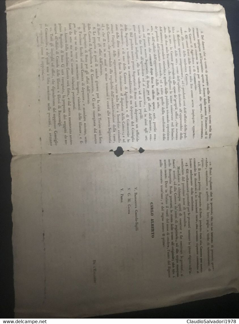 1831 ANTICO DOCUMENTO LETTERE PATENTI CARLO ALBERTO TORINO - Décrets & Lois