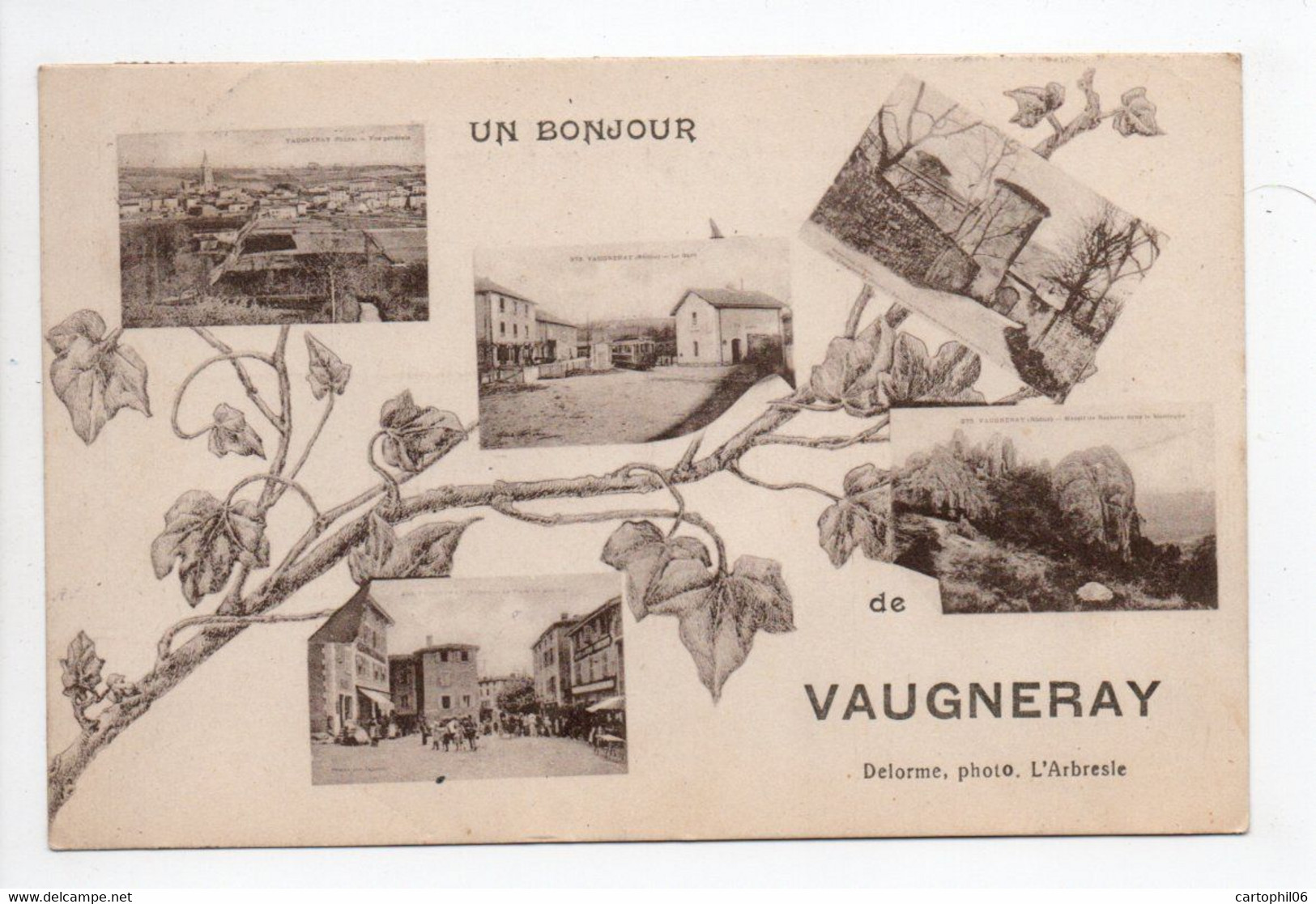 - CPA UN BONJOUR DE VAUGNERAY (69) - Multivues - Photo Delorme - - Andere & Zonder Classificatie