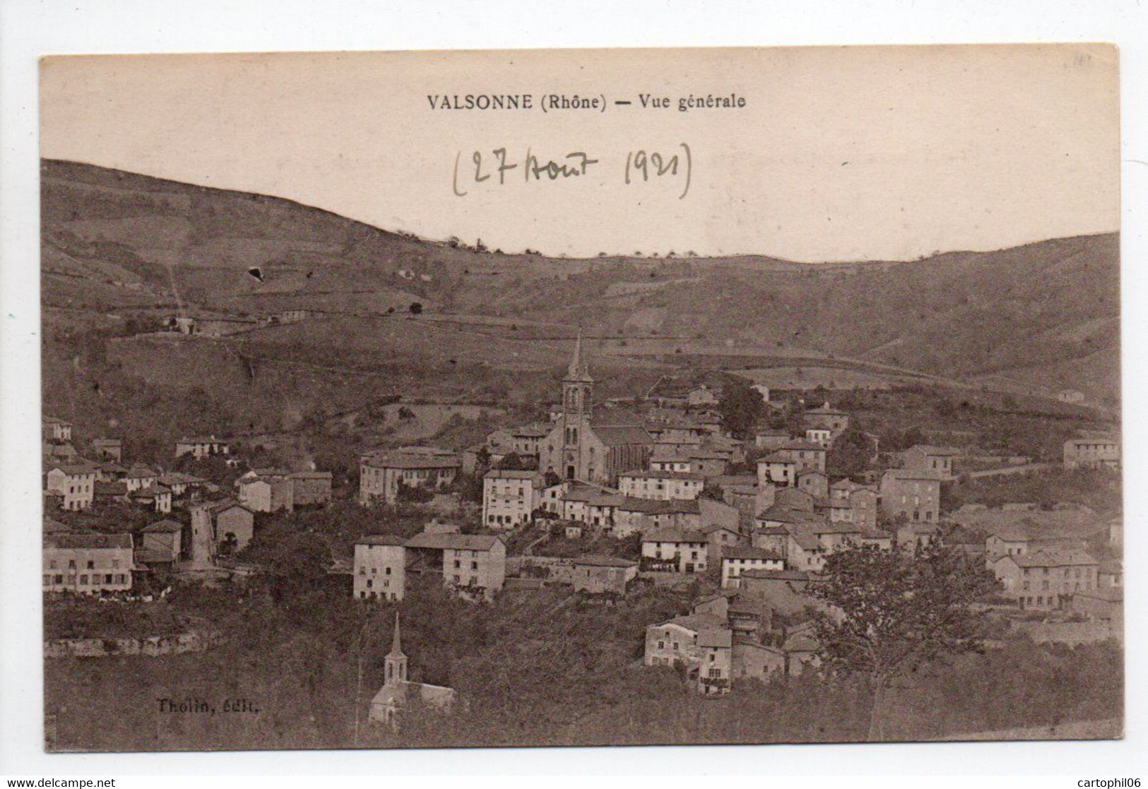 - CPA VALSONNE (69) - Vue Générale 1921 - Edition Tholin - - Autres & Non Classés