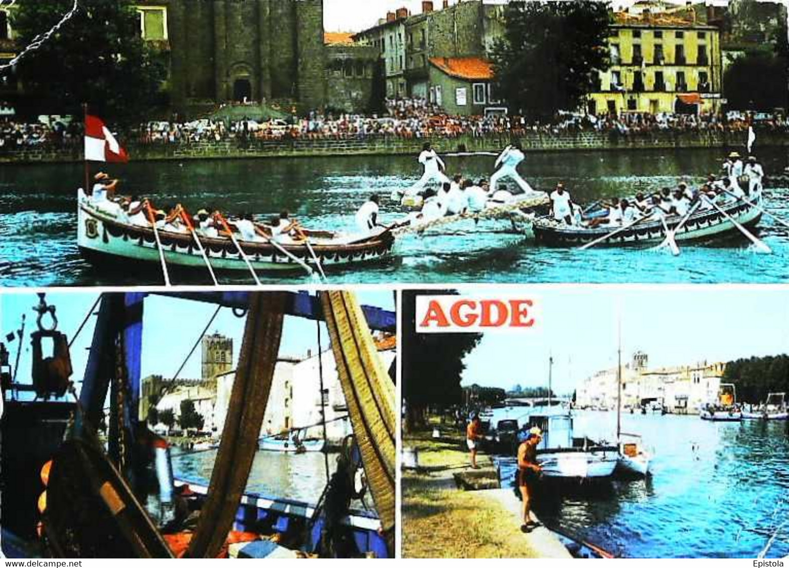 ► JOUTE NAUTIQUE - AGDE (Hérault)  1970s (Fischerstechen - Water Jousting) - Juegos