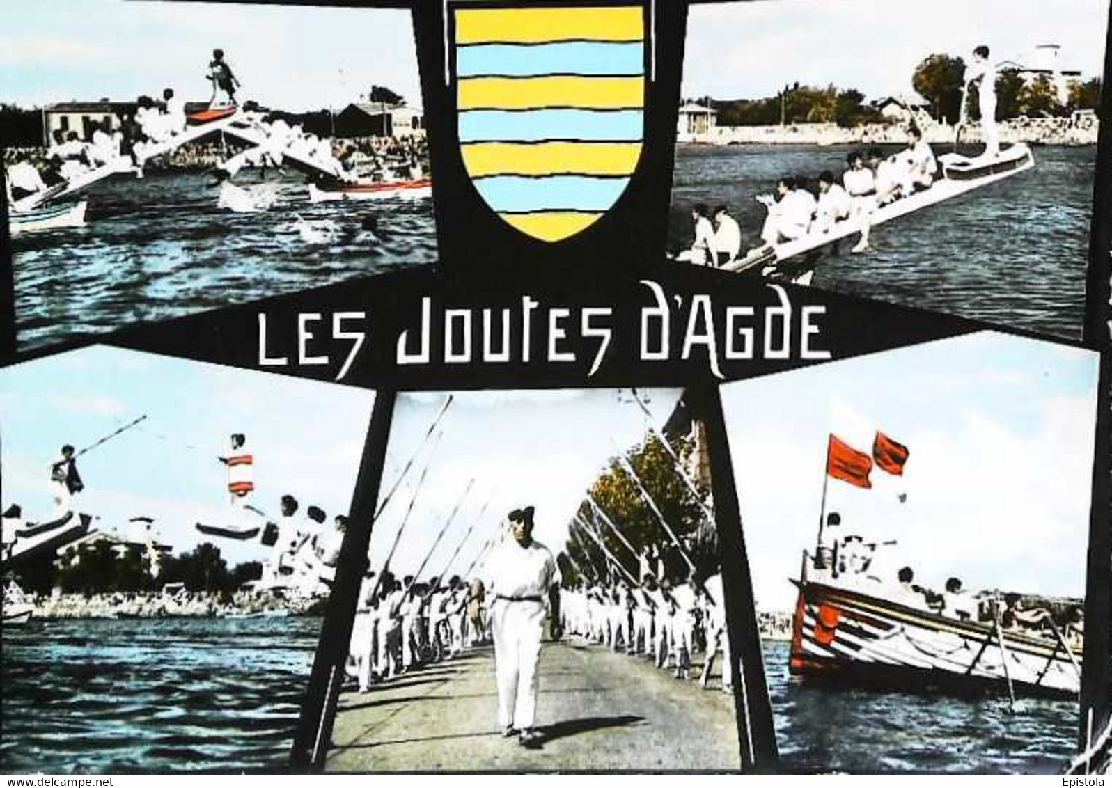 ► JOUTE NAUTIQUE - AGDE (Hérault)  1960s (Fischerstechen - Water Jousting) - Giochi Regionali