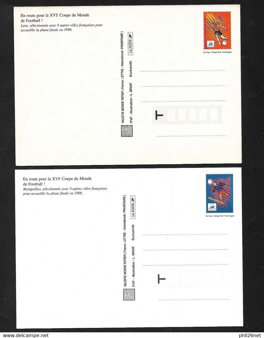 France PAP Entiers Postaux N° 3010 à 3013  -CP1  Coupe Du Monde 1998   Neufs  TB   - Prêts-à-poster: Other (1995-...)
