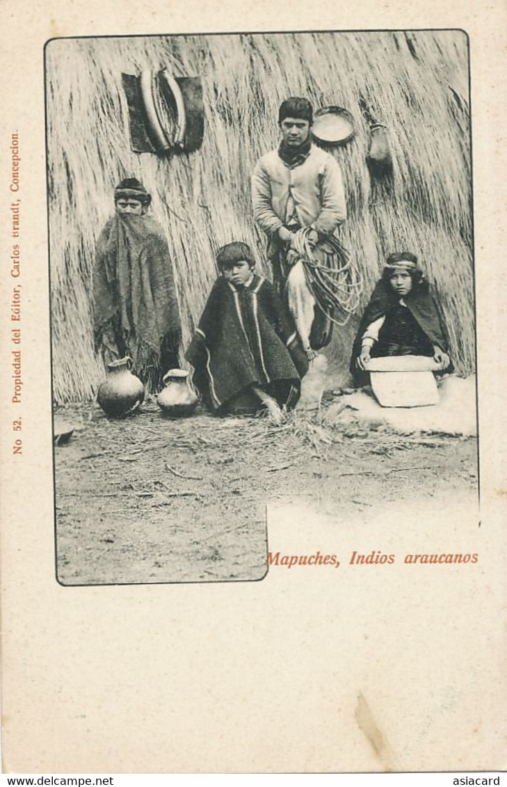 Mapuches Indios Araucanos Edicion Carlos Brandt .  . Undivided Back . Pottery , Grinding Cereals - Chili