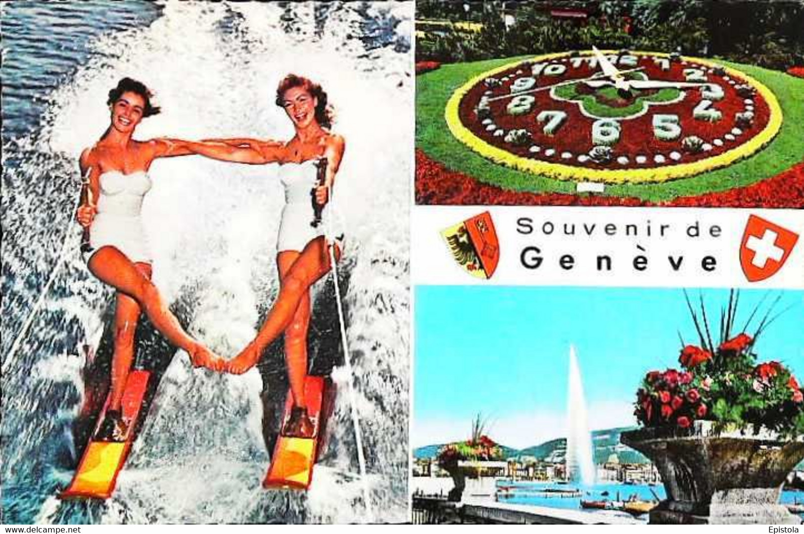 ► SKI Nautique Féminin En SUISSE -  GENEVE  1966  ( Water Skiing Wasserski ) - Ski Nautique