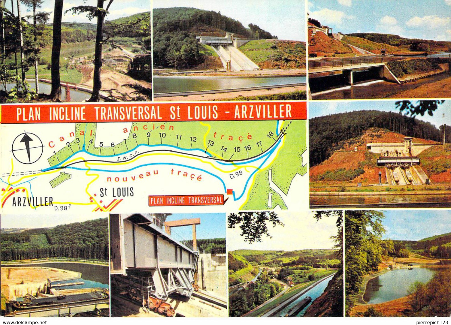 57 - Arzviller - Saint Louis - Plan Incliné Transversal - Carte Géographique - Multivues - Arzviller