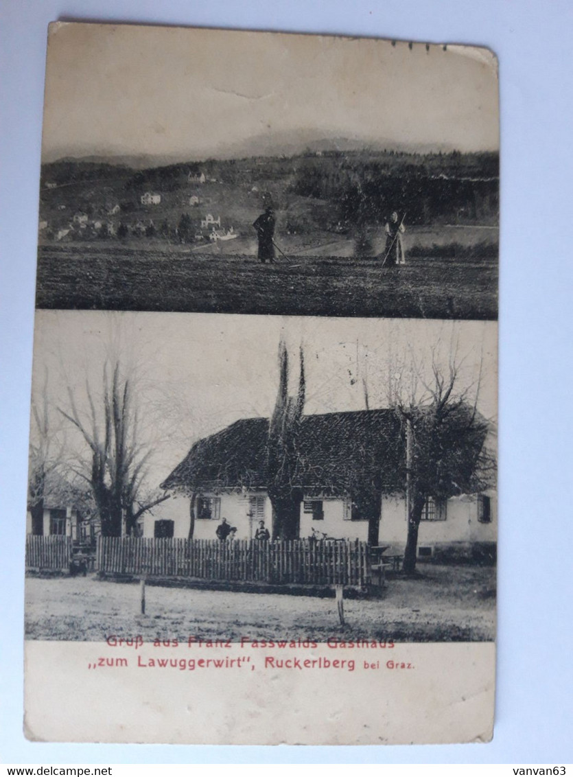 CPA - Autriche - Ruckelberg Bei Graz (Styrie) - Gruss Aus Franz Fasswalds Gasthaus "Zum Lawuggerwirt" - Double-Vue Animé - Other & Unclassified