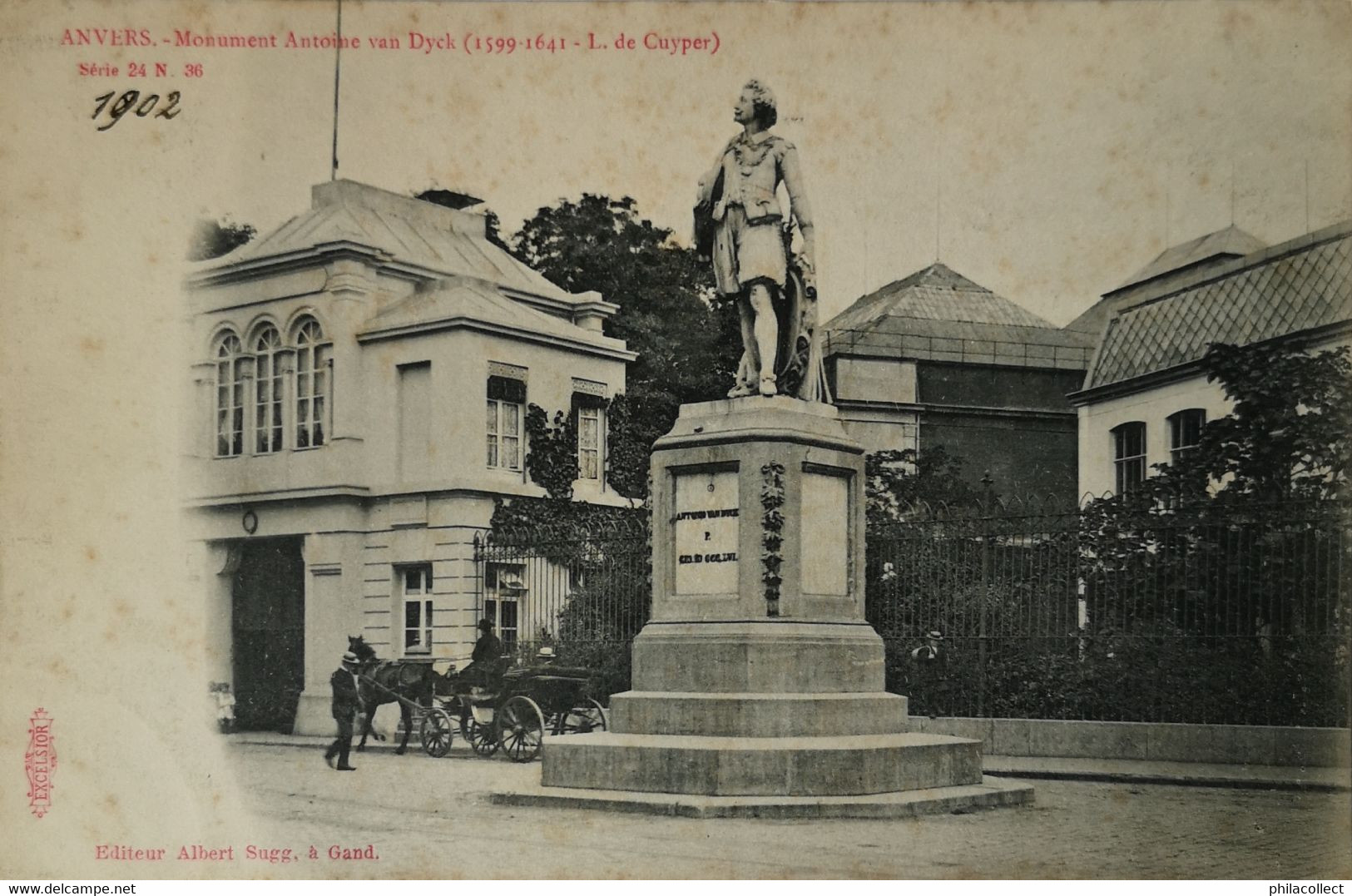 Antwerpen - Anvers /  Monument Antoine Van Dyck Ca 1900 Vlekkig /7 Uitg. Sugg - Antwerpen