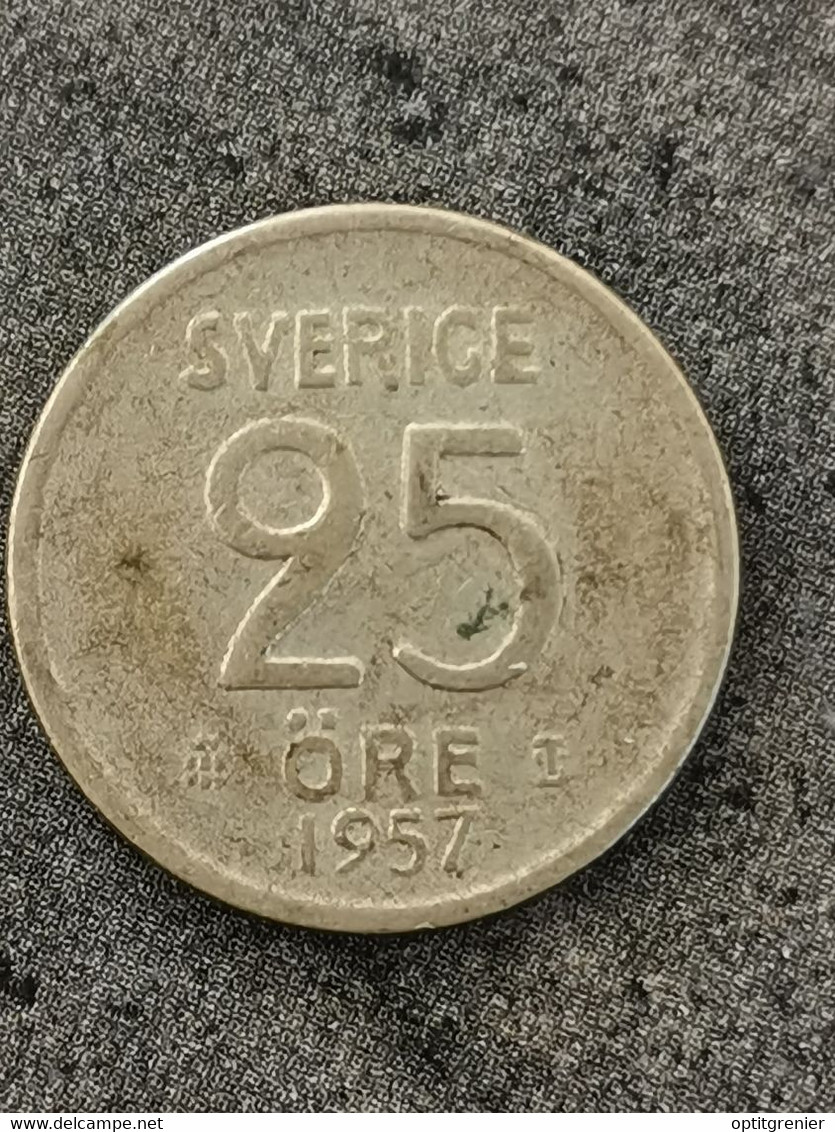25 ORE 1957 ARGENT SUEDE / SWEDEN SVERIGE SILVER - Sweden