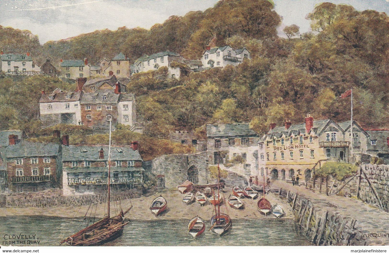 CLOVELLY, From The Quay. Post Card. Salmon Series. N° 2366. AR. QUINTON. TB. - Quinton, AR