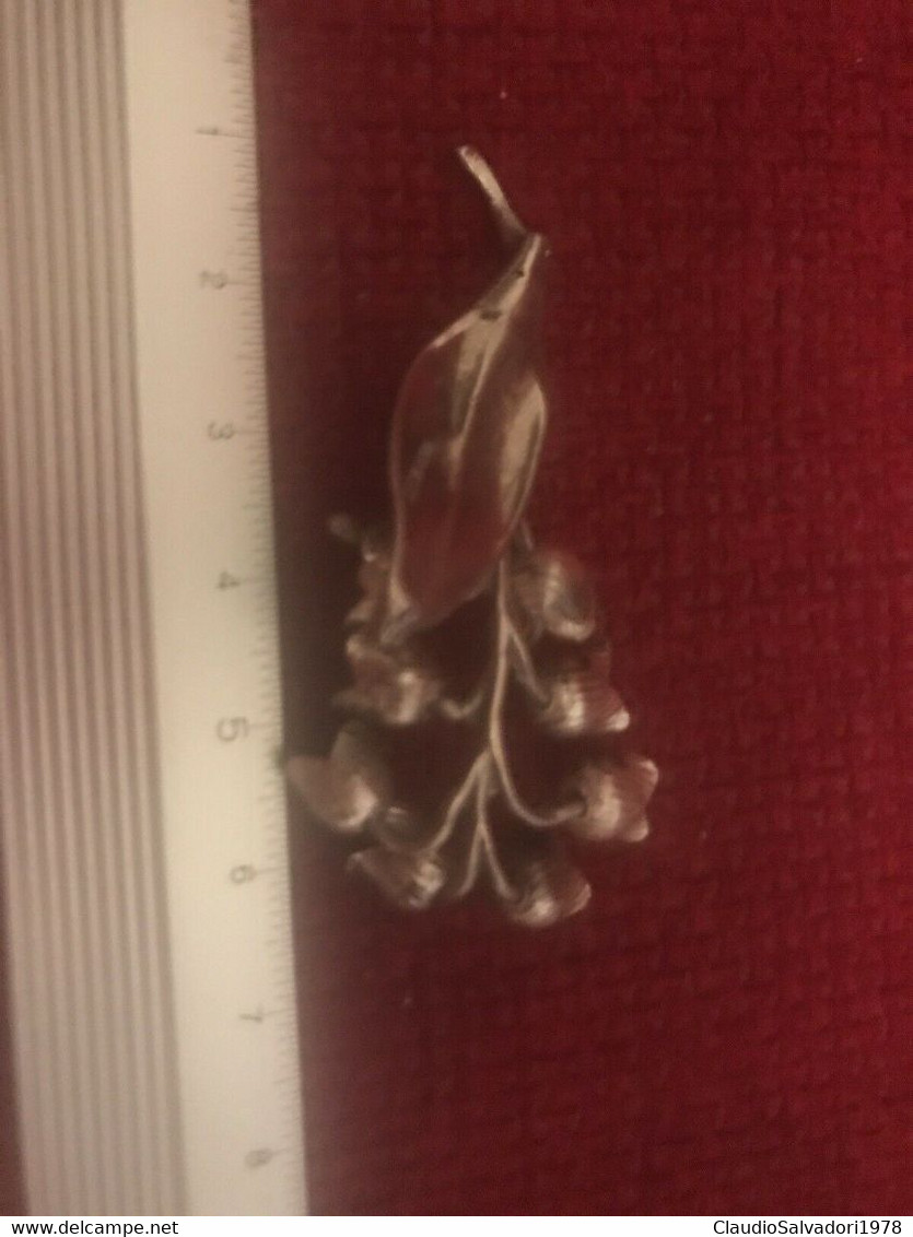 SCULTURA MINIATURA A FORMA DI FIORE IN ARGENTO 800 PUNZONATO 5,5cm Mughetto - Idea Regalo - Spille