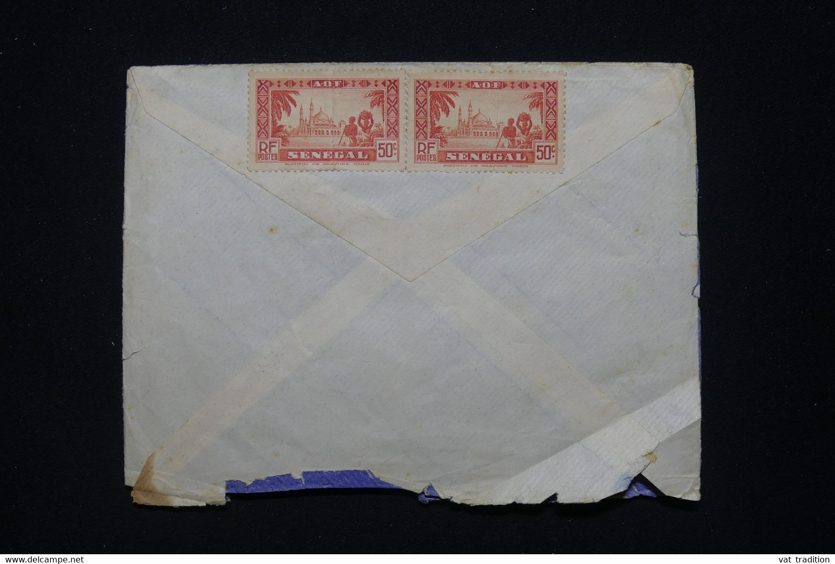 MAURITANIE - Enveloppe D'un Soldat De Rufisque Pour L'Algérie En 1943 Par Avion Avec Cachet De Vaguemestre - L 96006 - Cartas & Documentos