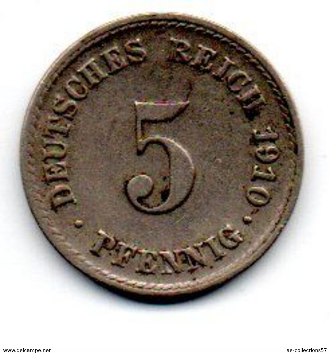 Allemagne - 5 Pfennig 1910 F TTB - 5 Pfennig