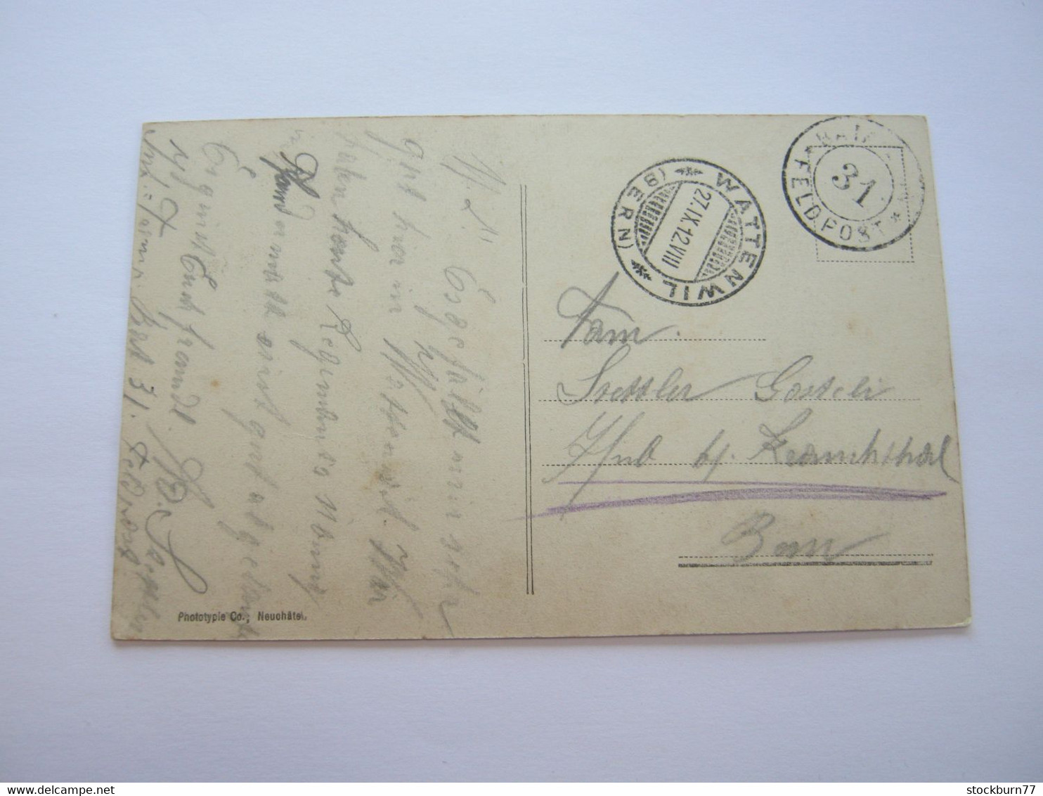 WATTENWIL    , Schöne   Karte    ,   1912 Mit Feldpoststempel          2 Abbildungen - Wattenwil