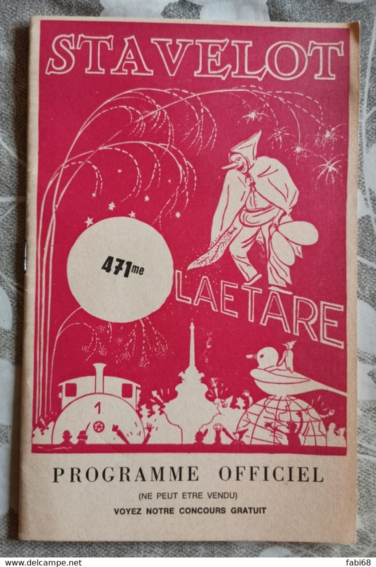 Stavelot 471me Laetare, Programme Officiel, 1973 - België