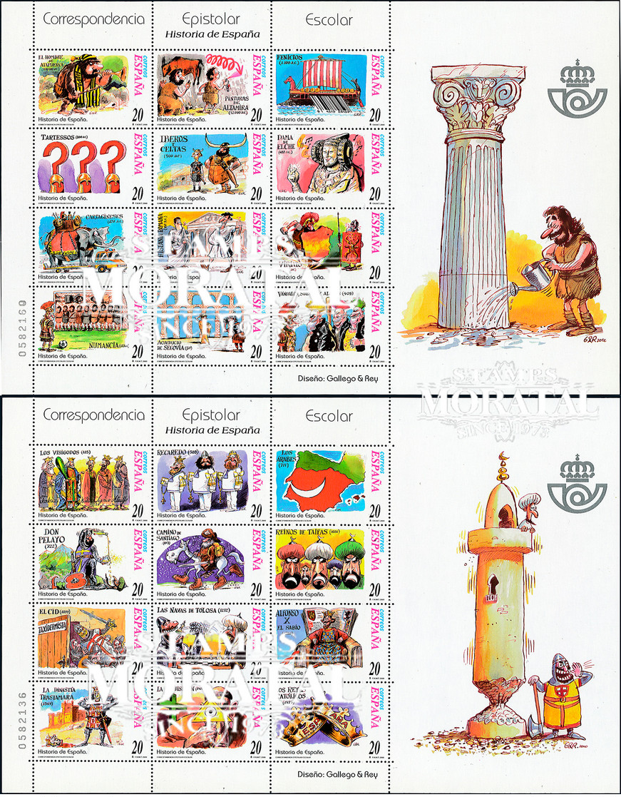 2000 Espagne  Yv 3299/3322 Feuille Comics.Correspondance Ecoliers Comics **SC TTB Très Beau, Neuf Sans Charnière﻿  (Yver - Unused Stamps