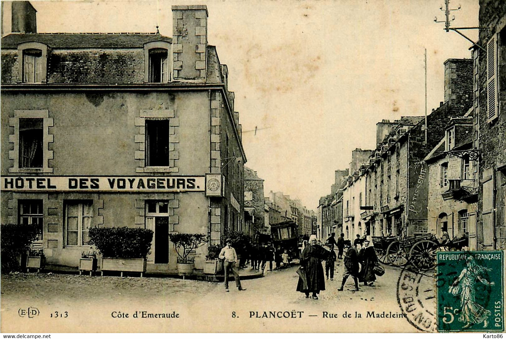 Plancoët * La Rue De La Madeleine * Hôtel Des Voyageurs * Patisserie - Plancoët