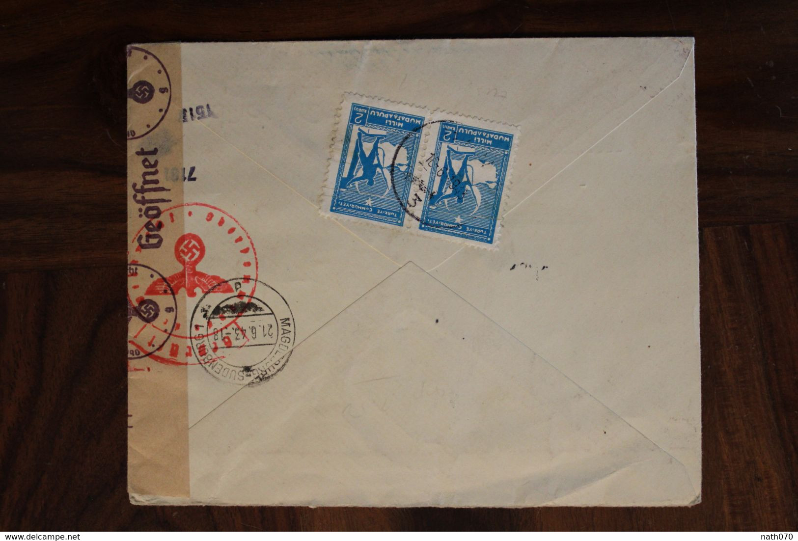 Turquie 1943 OKW Censure Türkei Air Mail Cover Enveloppe Paire Par Avion Allemagne Turkey Türkiye Ww2 Wk2 - Cartas & Documentos