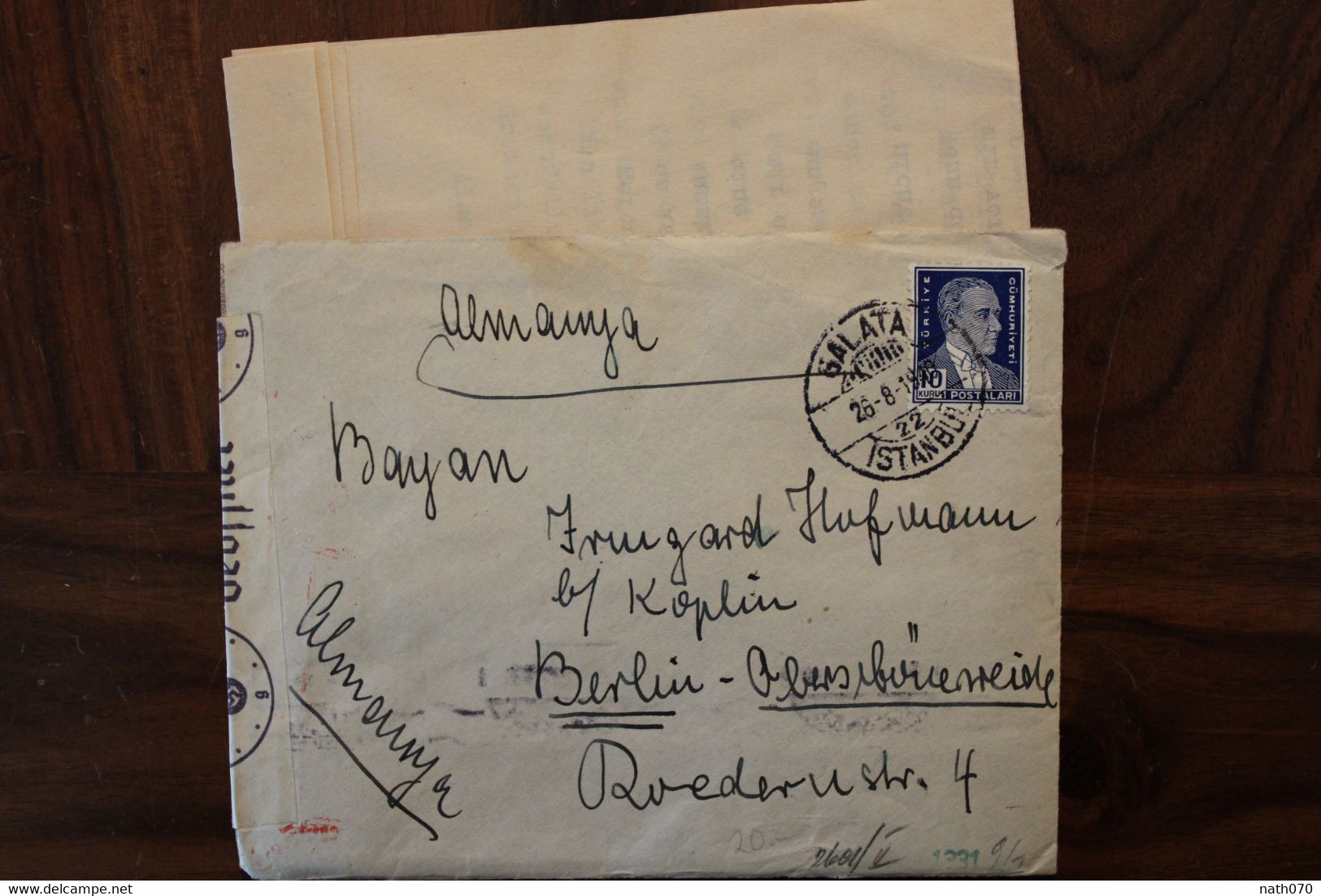 Turquie 1940 OKW Censure Türkei Air Mail Cover Enveloppe Allemagne Turkey Türkiye Ww2 Wk2 - Brieven En Documenten