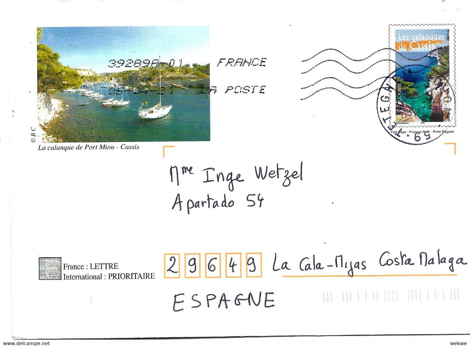 FS1021 / FRANKREICH - Bld-Brief-Ganzsache Mit Landschaften In Cassis - Pseudo-officiële  Postwaardestukken