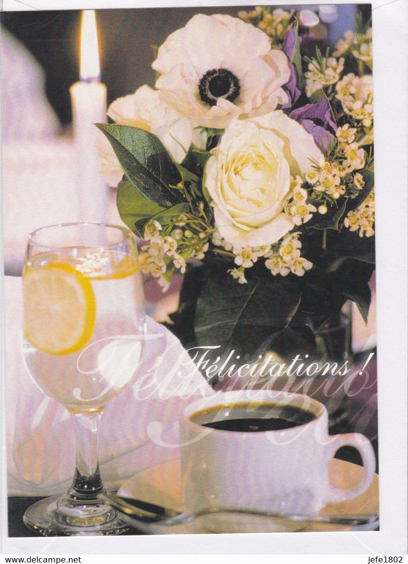 Postogram 192 F / 00 - Félicitations - Black Coffee - Roses - Tonic ... - Postogram