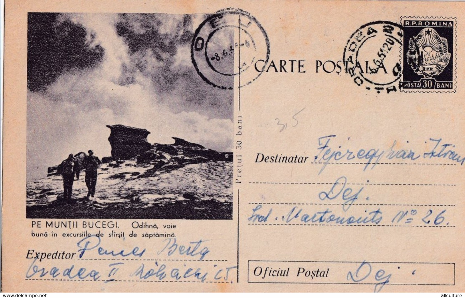 A4637- Bucegi Mountain, Dej Oradea 1961, Popular Romanian Republic Used Postal Stationery - Sonstige & Ohne Zuordnung