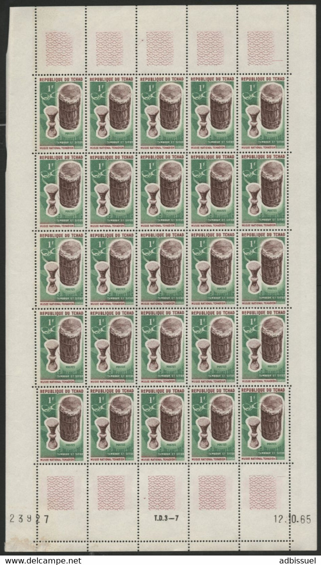 TCHAD N° 88 + 114 + 228 TROIS FEUILLES DE 25 EX. NEUFS SANS CHARNIERE ** (MNH) - Ciad (1960-...)