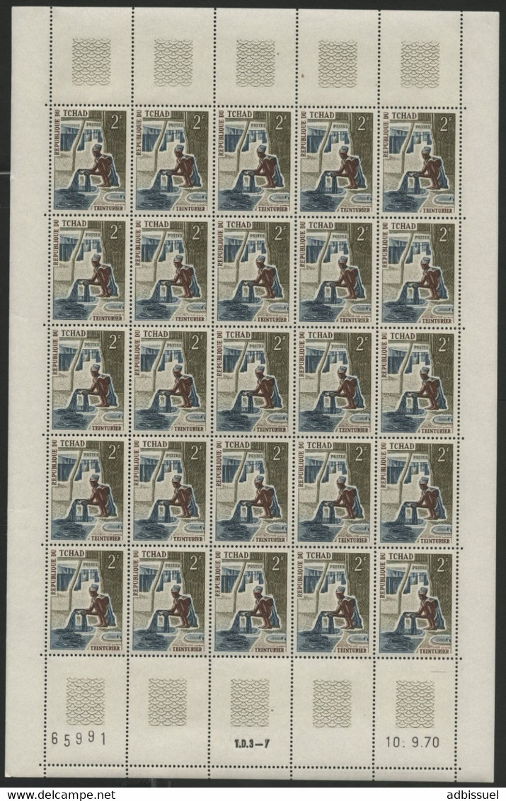 TCHAD N° 88 + 114 + 228 TROIS FEUILLES DE 25 EX. NEUFS SANS CHARNIERE ** (MNH) - Ciad (1960-...)