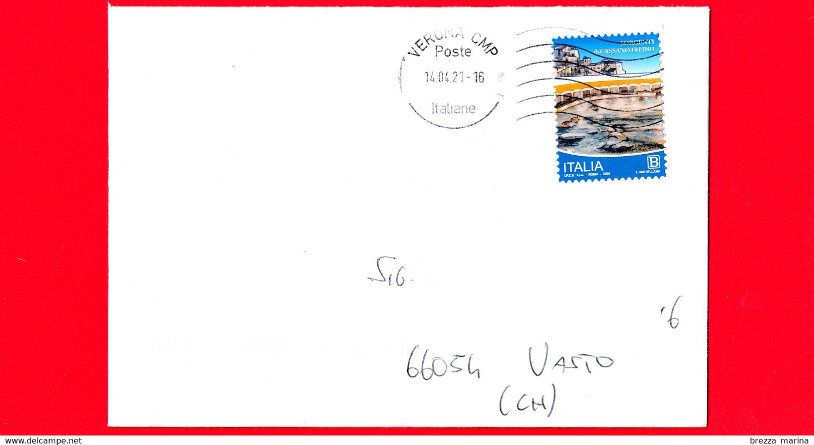 ITALIA ~ Storia Postale ~ Busta Del 2021 - (2019 - Sorgenti Di Cassano Irpino (AV) – Sorgente Pollentina - B) - Isolato - 2021-...: Poststempel