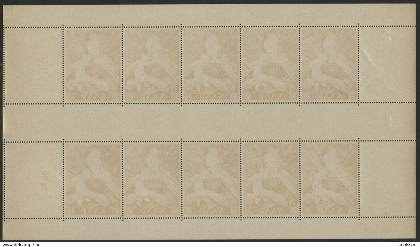 SARRE / SAAR N° 331 à 333. 3 Feuilles Complètes De10 Ex. Avec Coins Datés. NEUFS SANS CHARNIERE ** (MNH). TB - Neufs