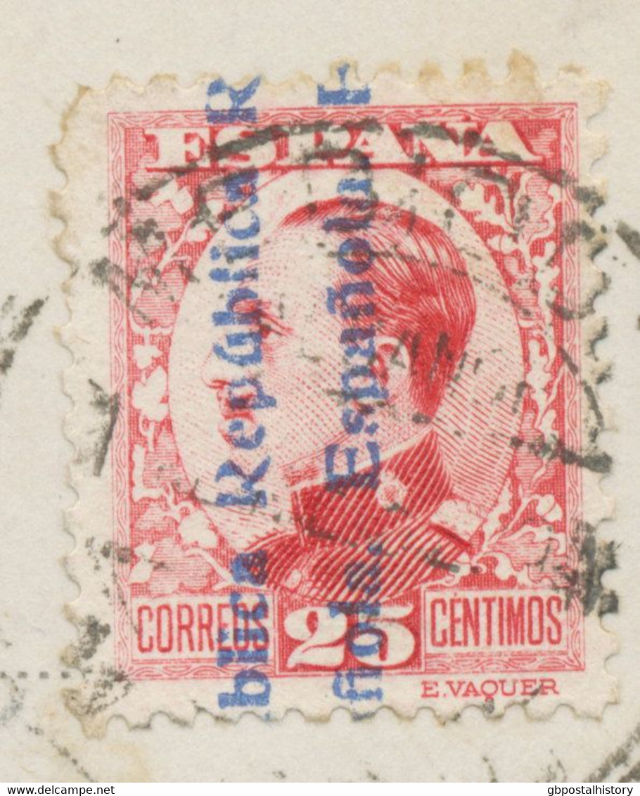 SPANIEN 1932 König Alfons XIII 25 C Mit REPUBLICA-Aufdruck (AUFDRUCK-ABART) CSSR - Variedades & Curiosidades