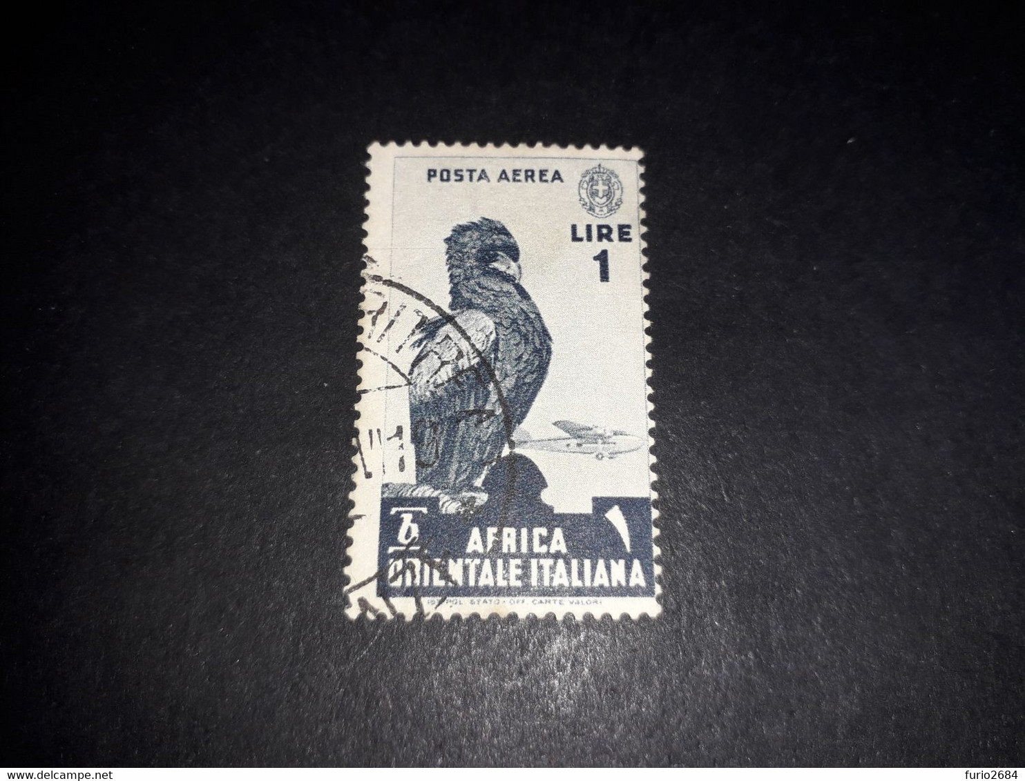 A8MIX29 COLONIE ITALIANE AFRICA ORIENTALE ITALIANA AOI 1938 SERIE PITTORICA POSTA AEREA LIRE 1 "O" - Italian Eastern Africa