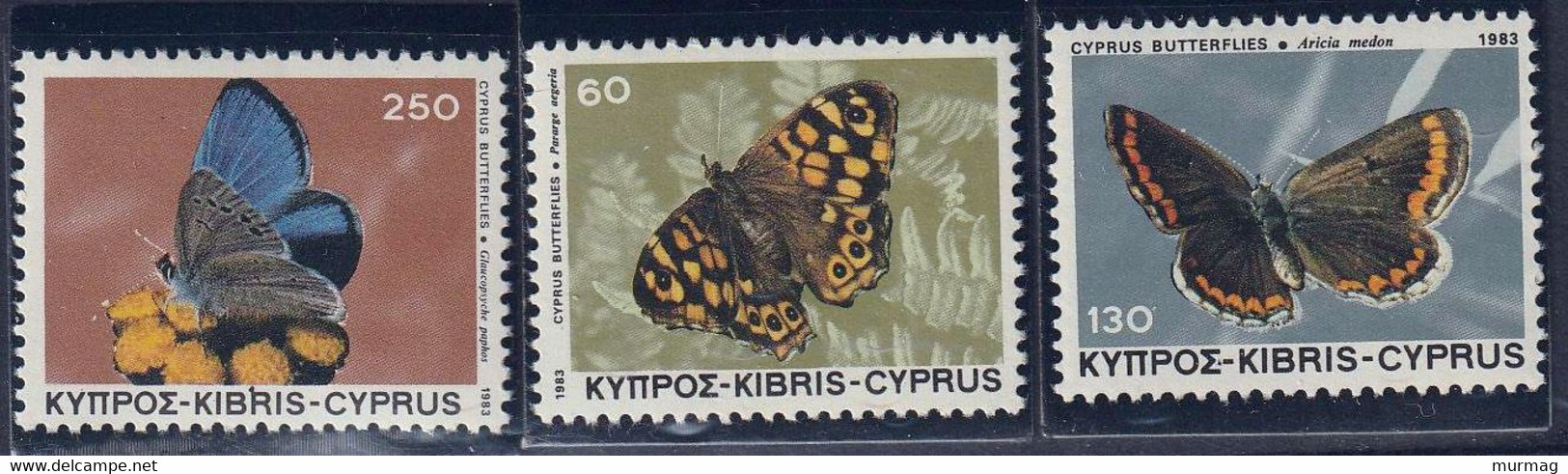 CHYPRE - Faune, Papillons - Y&T N° 579-581 - MNH - 1983 - Autres & Non Classés