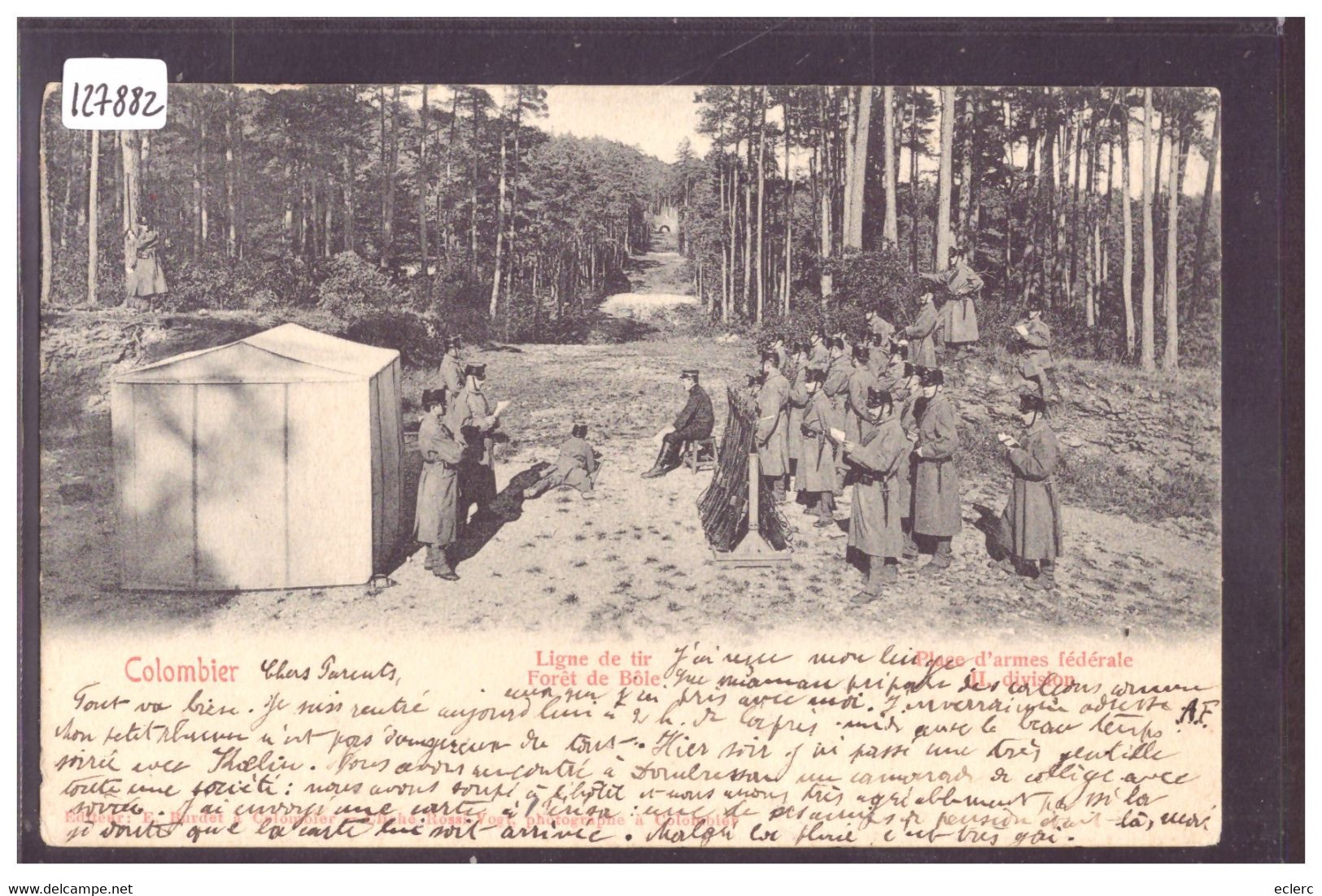 COLOMBIER - MILITAIRES DANS LA FORET DE BÔLE - TB - Bôle