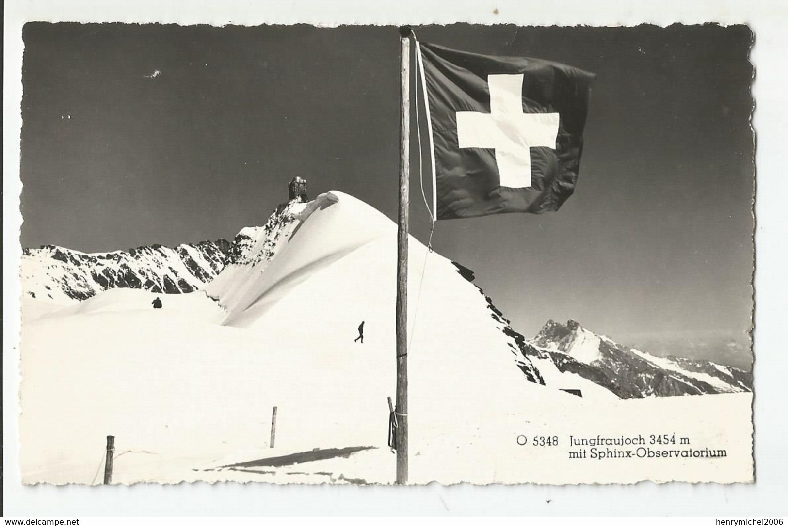 Suisse Be Berne Jungfraujoch 3454 M Mit Sphinx Observatorium  1963 Drapeau - Bern