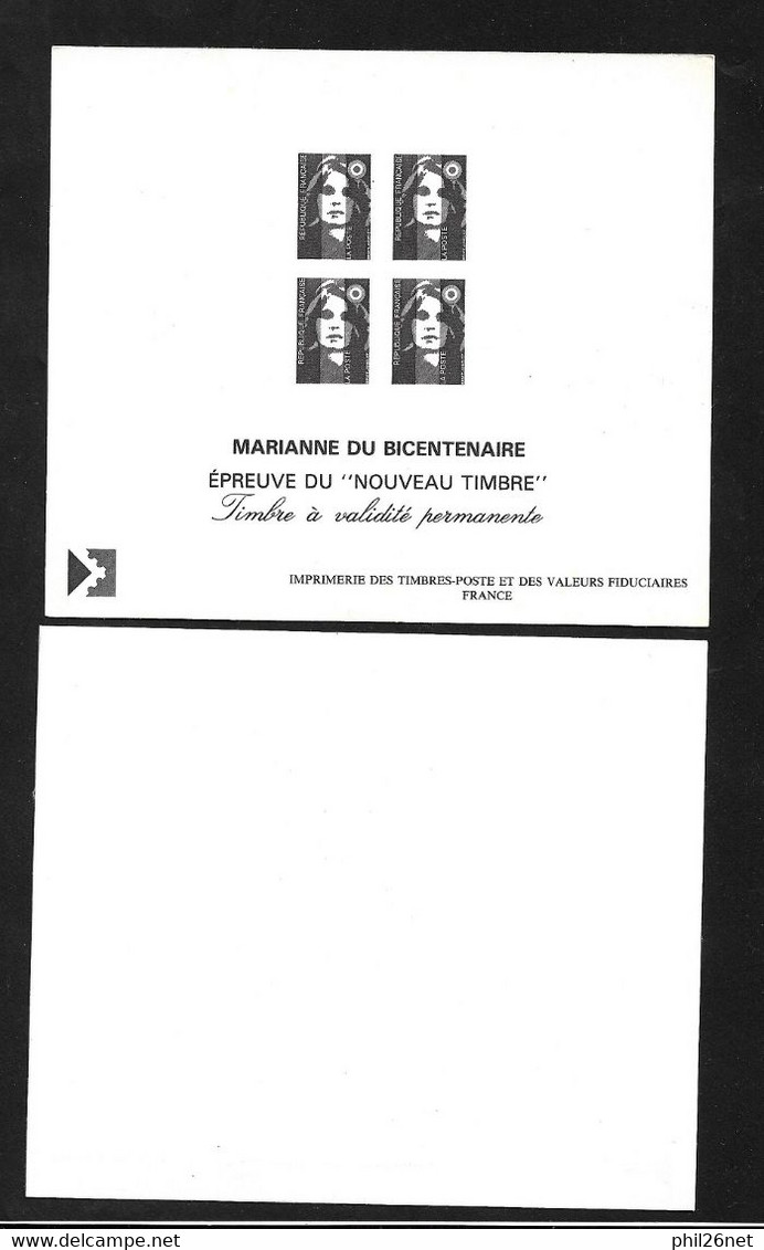 Epreuve Du N° 2806 à Validité Permanente Marianne Du Bicentenaire De Briat Imprimerie Des Timbres Et Des .... Poste TB - Covers & Documents