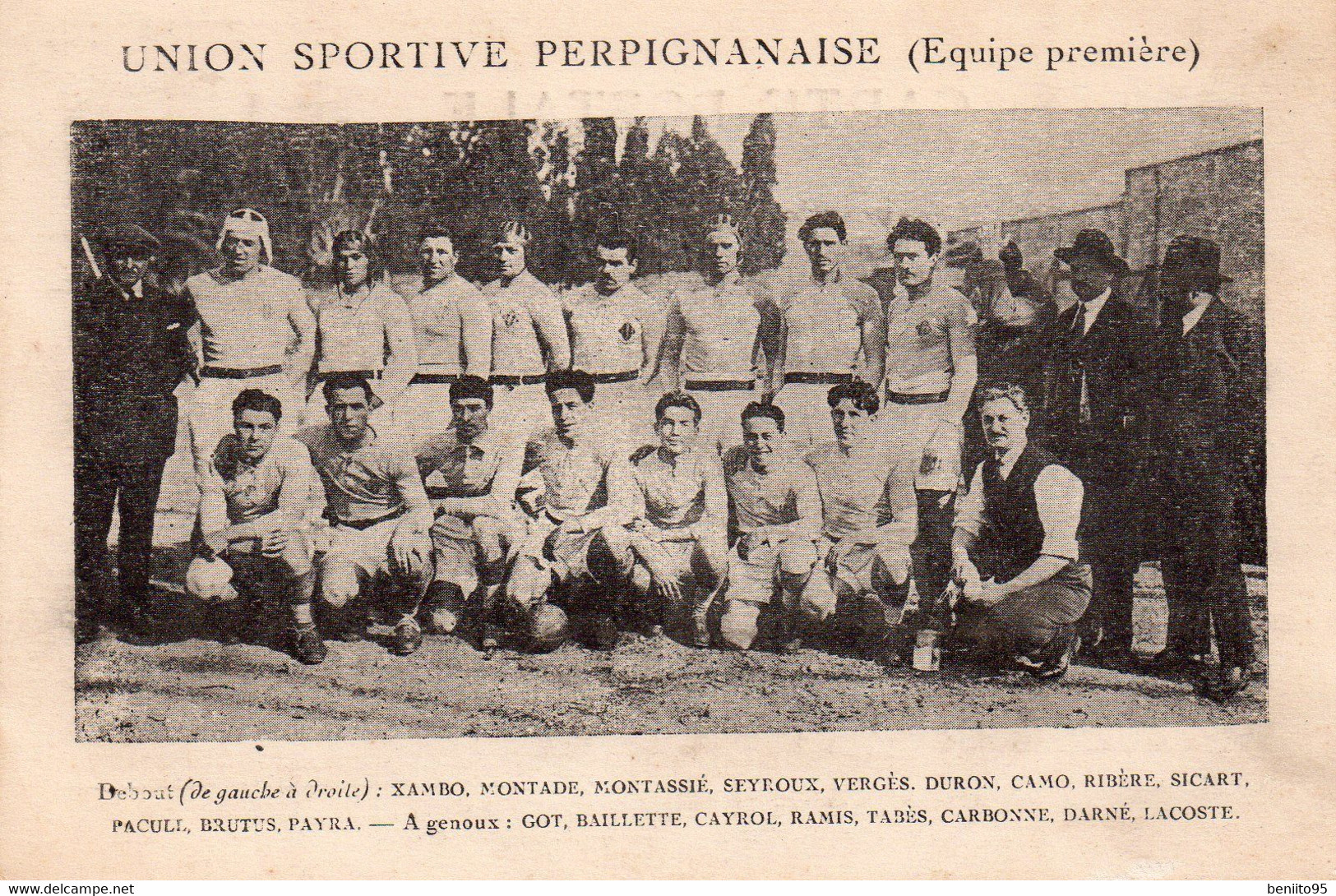 CPA De L'équipe De Rugby De PERPIGNAN En 1924. - Rugby