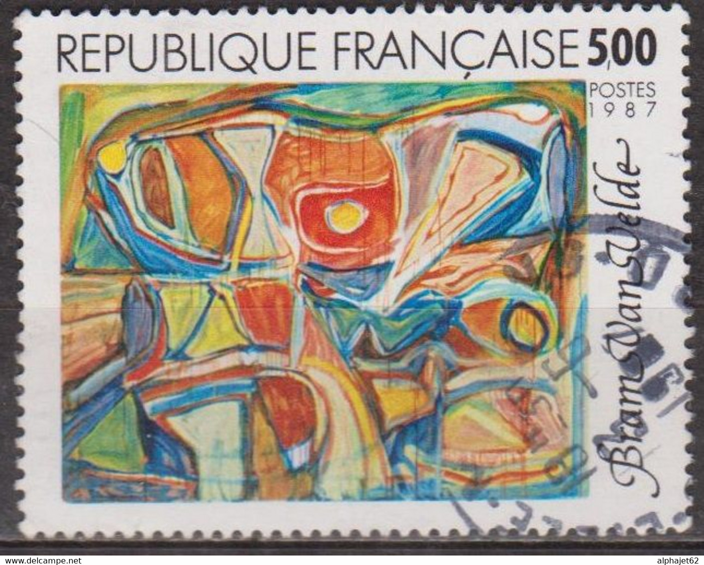 Bram Van De Velde - Oeuvre Originale - FRANCE - Art, Peinture - N° 2473 - 1987 - Oblitérés