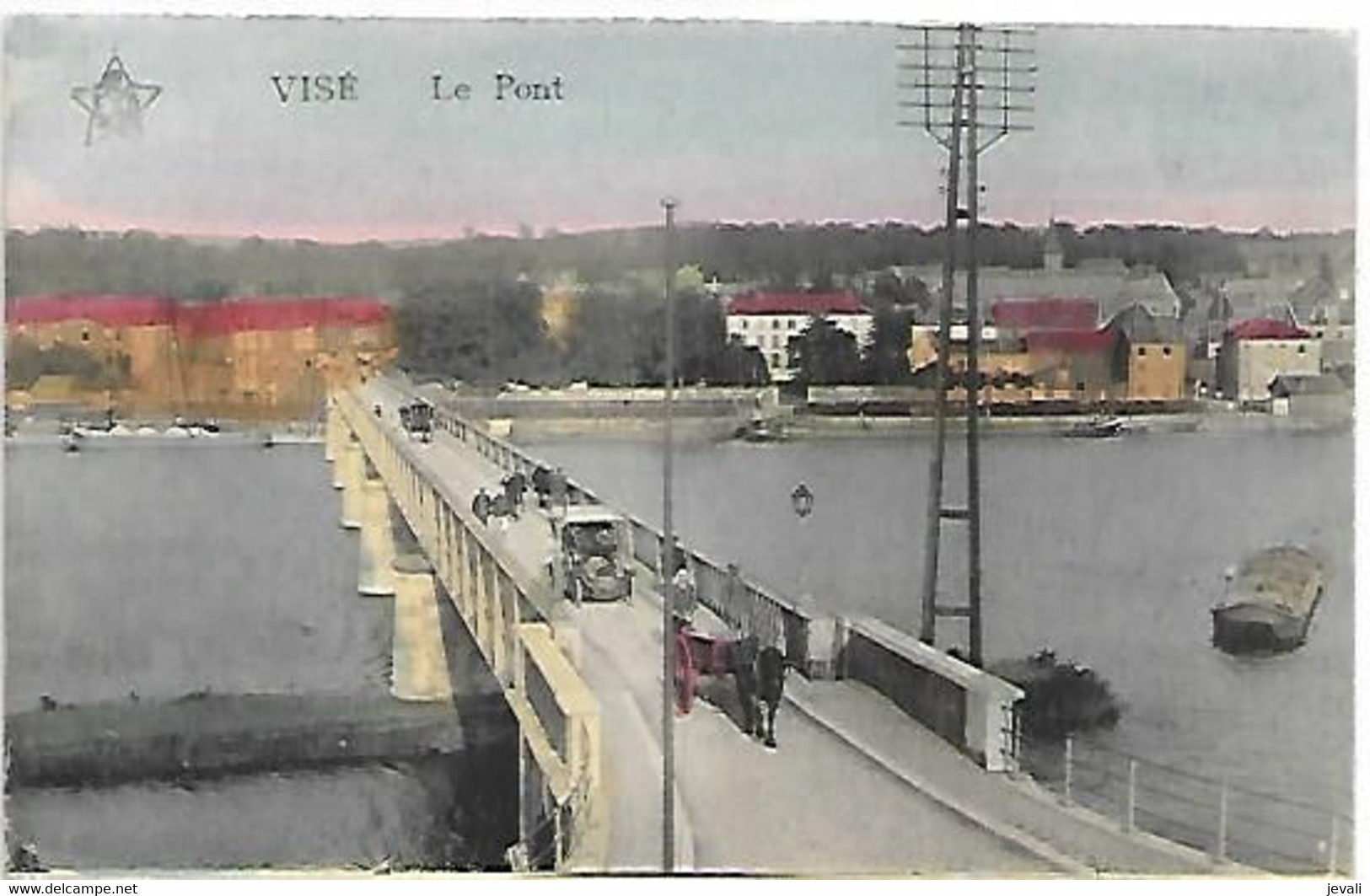 CPA/PK  - VISÉ  -  Le Pont ( Attelages , Péniche ) - Wezet