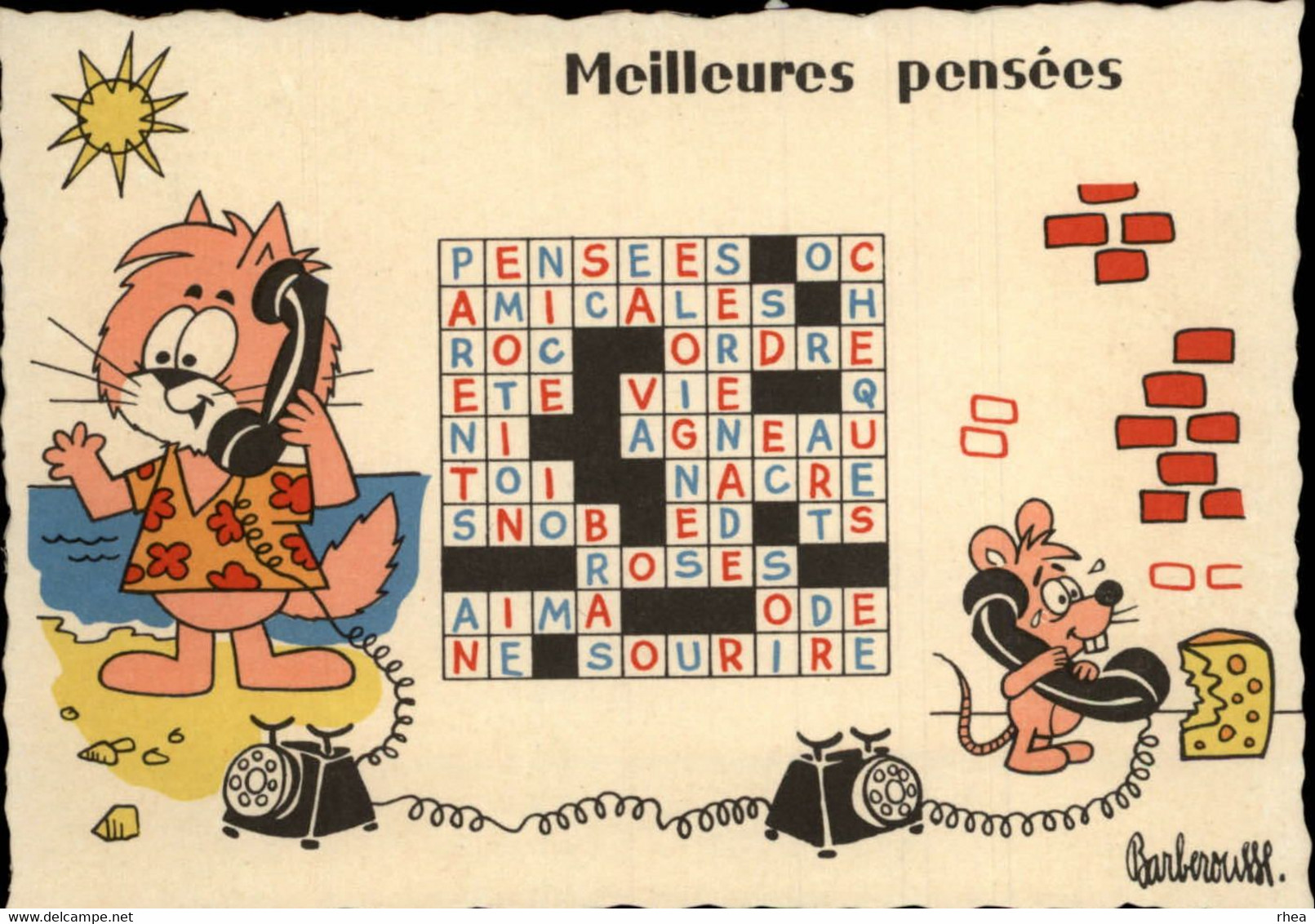 ILLUSTRATEURS - BARBEROUSSE - Mots Croisés - Meilleures Pensées - Souris - Barberousse