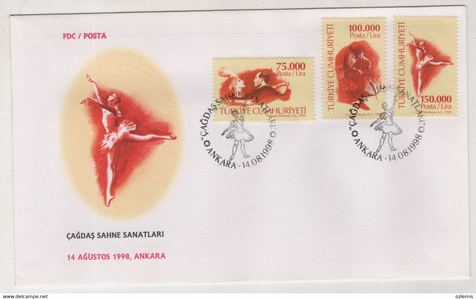 TURKEY,TURKEI,TURQUIE, BALLET  1998  FDC - Brieven En Documenten