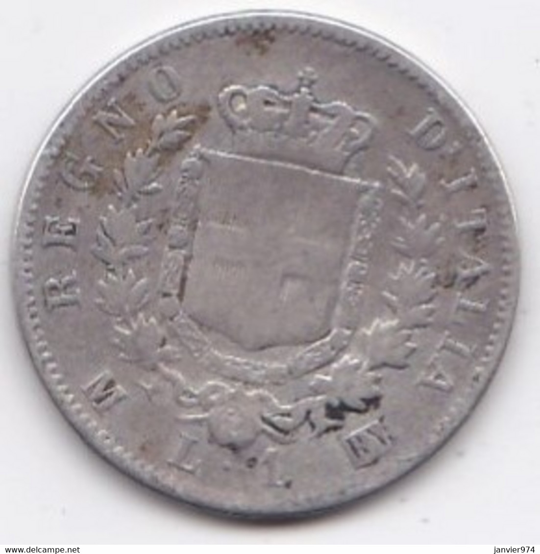 1 Lira Stemma 1867 M Milano , Vittorio Emanuele II , En Argent - 1861-1878 : Victor Emmanuel II.