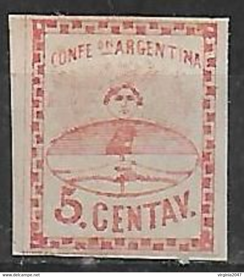 1860 Argentina Confederacion 1v. Nuevo Imperforado - Unused Stamps