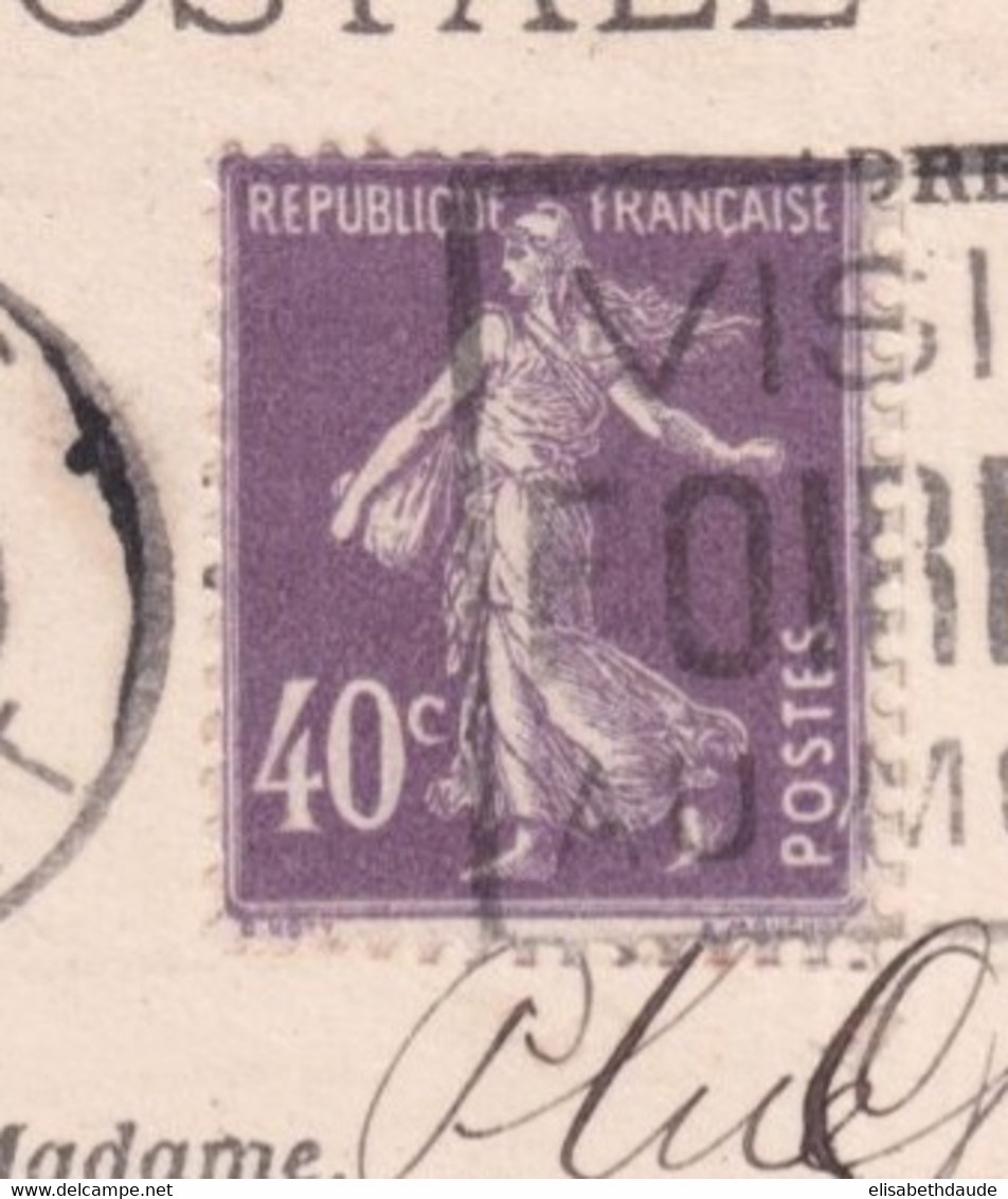 SEMEUSE - 1928 - YVERT N°236 ROULETTE !! Sur CARTE COMMERCIALE ILLUSTREE LA SAMARITAINE (DOS) à PARIS => CALVADOS - 1906-38 Semeuse Camée