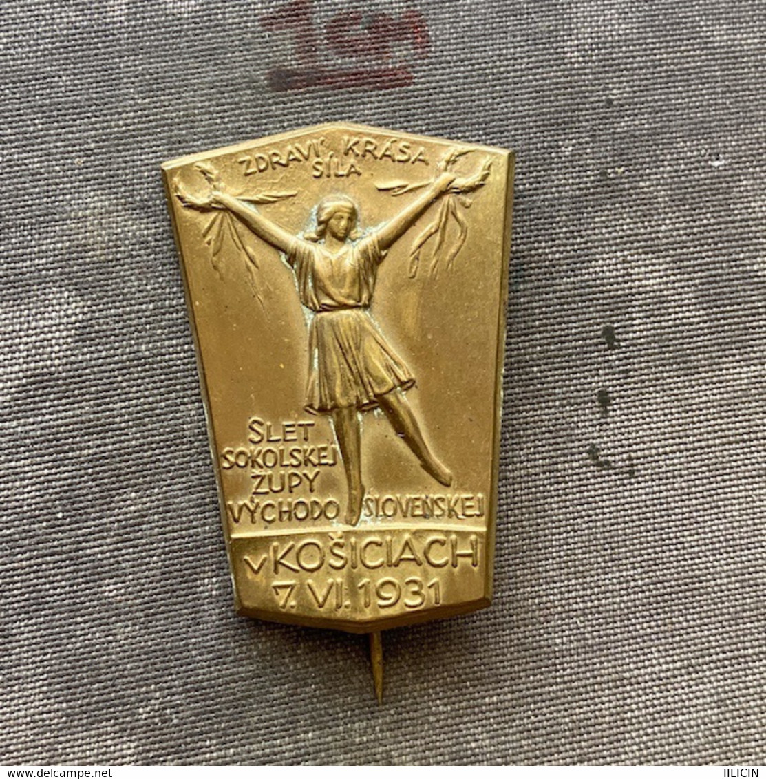 Badge Pin ZN010290 - Gymnastics Sokol Czechoslovakia Zupa Vychodoslovenska Kosice 1931 - Gymnastique