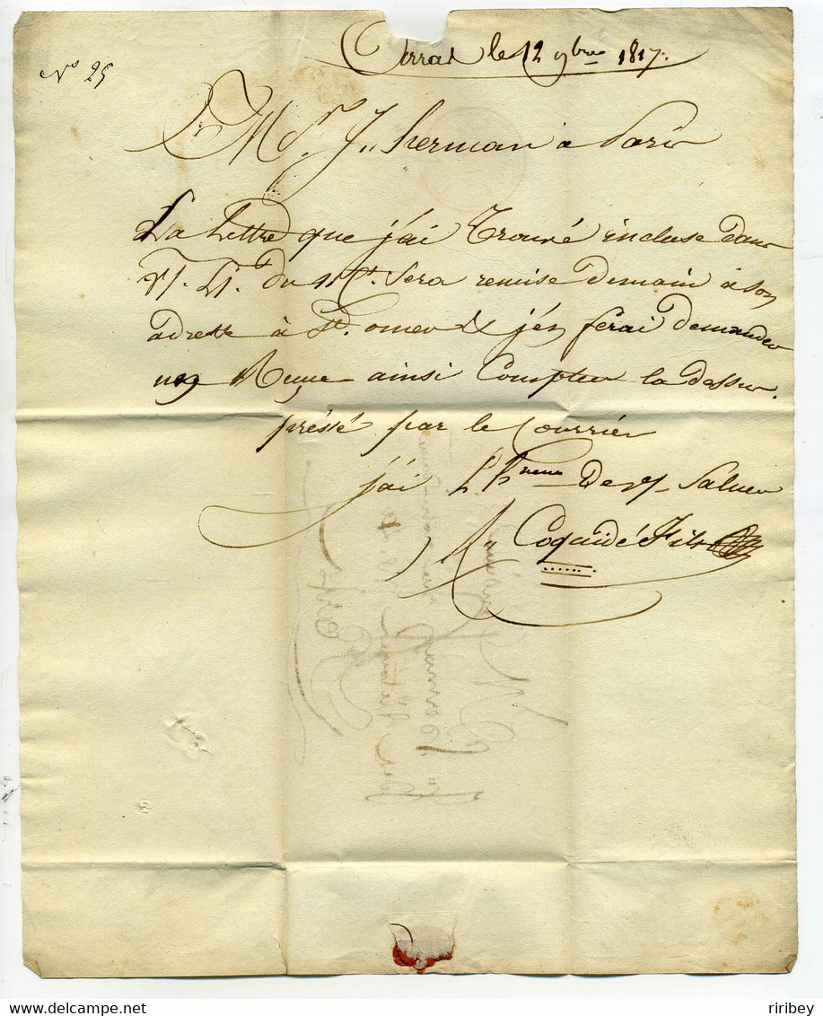 61 ARRAS  / Dept Du Pas De Calais  / 1817 - 1801-1848: Precursors XIX